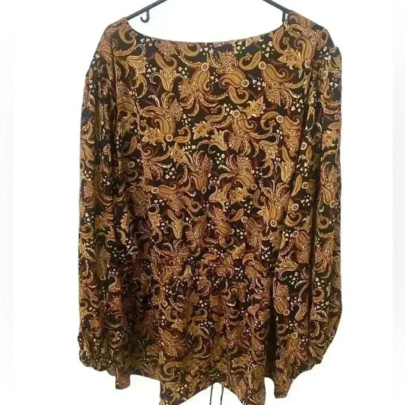 City Chic Aubree Paisley Print Blouse Size 22 - Picture 3 of 7